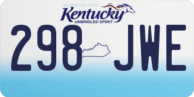 KY license plate 298JWE