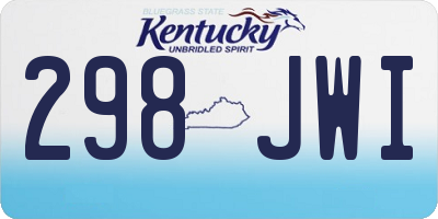 KY license plate 298JWI