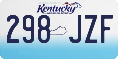 KY license plate 298JZF