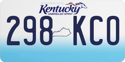 KY license plate 298KCO