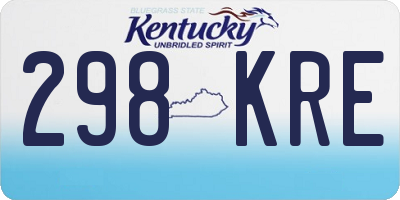 KY license plate 298KRE