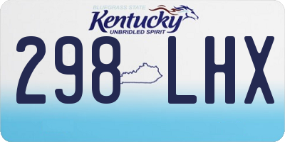 KY license plate 298LHX