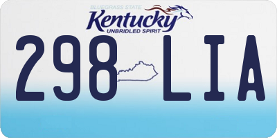 KY license plate 298LIA
