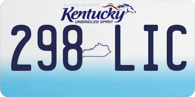 KY license plate 298LIC
