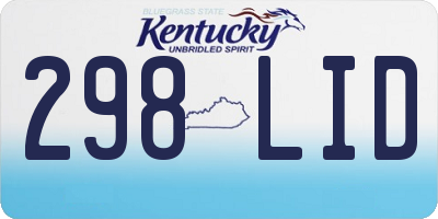 KY license plate 298LID