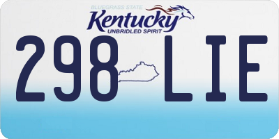 KY license plate 298LIE