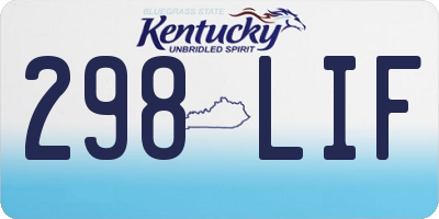 KY license plate 298LIF