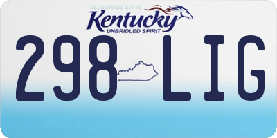 KY license plate 298LIG