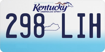 KY license plate 298LIH