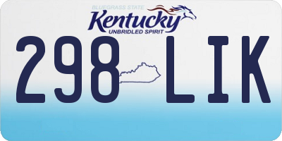 KY license plate 298LIK