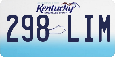 KY license plate 298LIM
