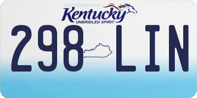 KY license plate 298LIN