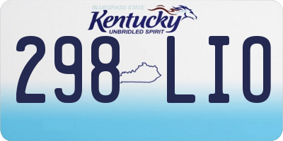 KY license plate 298LIO