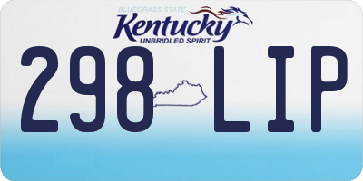 KY license plate 298LIP