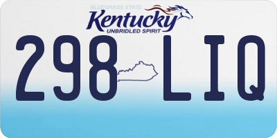 KY license plate 298LIQ