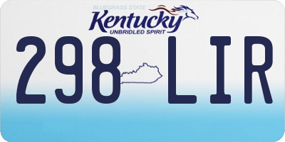 KY license plate 298LIR