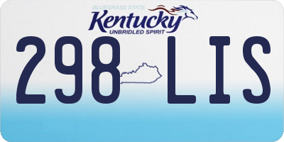 KY license plate 298LIS