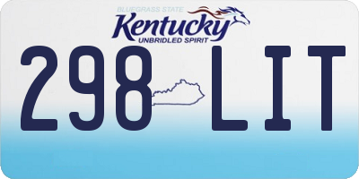 KY license plate 298LIT