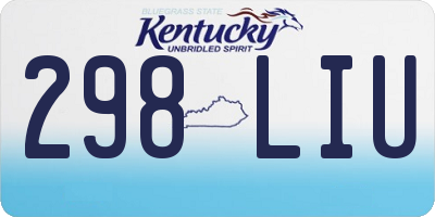 KY license plate 298LIU