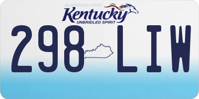 KY license plate 298LIW