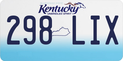 KY license plate 298LIX