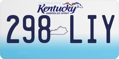 KY license plate 298LIY