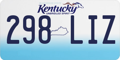 KY license plate 298LIZ