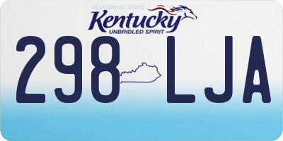 KY license plate 298LJA