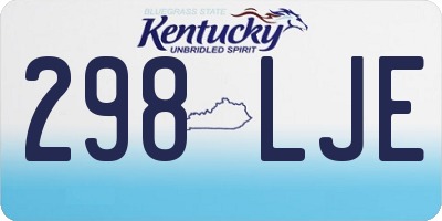 KY license plate 298LJE
