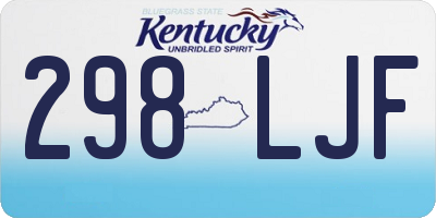 KY license plate 298LJF