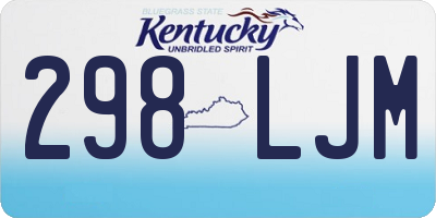 KY license plate 298LJM