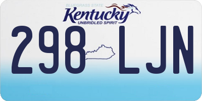 KY license plate 298LJN
