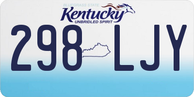 KY license plate 298LJY