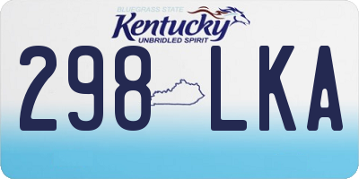 KY license plate 298LKA