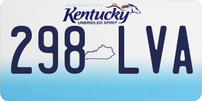 KY license plate 298LVA