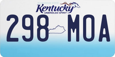 KY license plate 298MOA