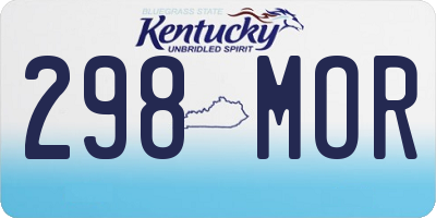 KY license plate 298MOR