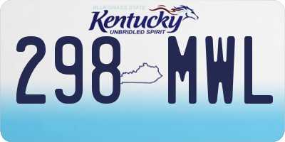 KY license plate 298MWL