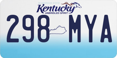 KY license plate 298MYA