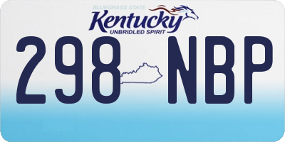 KY license plate 298NBP