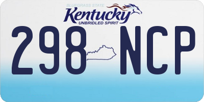 KY license plate 298NCP
