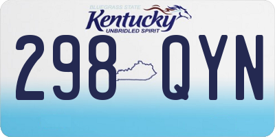 KY license plate 298QYN