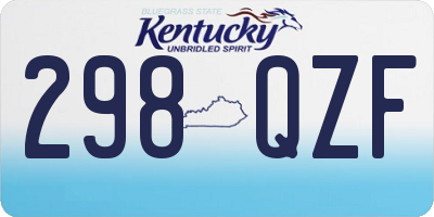 KY license plate 298QZF