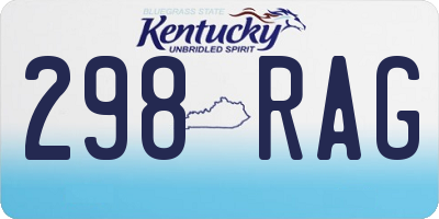 KY license plate 298RAG
