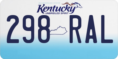 KY license plate 298RAL