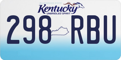 KY license plate 298RBU