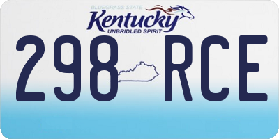 KY license plate 298RCE