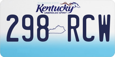 KY license plate 298RCW