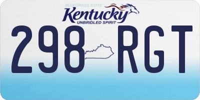 KY license plate 298RGT