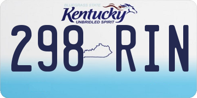KY license plate 298RIN